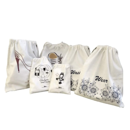 Fabric Shoe Bag with First Aid, Wash, Wear & Gadgets Bag