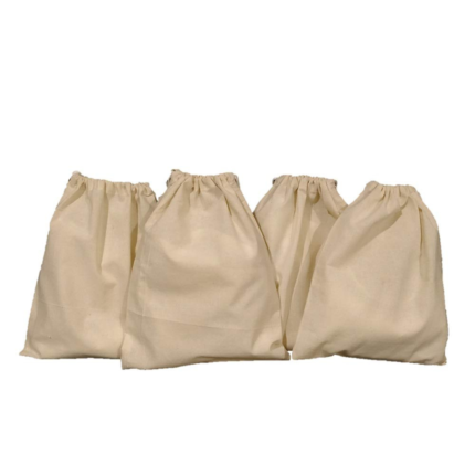 Arka Home Products 4 Multipurpose Drawstring Bags 100% Cotton Reusable (4 Bags Set)