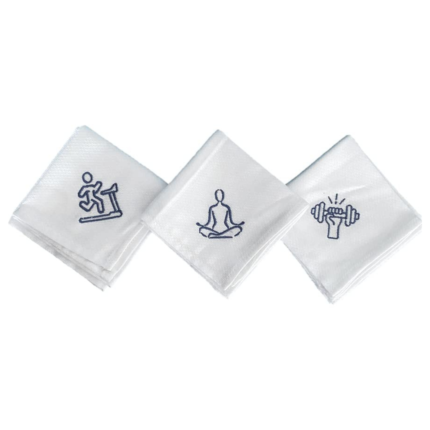 Arka Home Products Super-Absorbent and Soft Embroidered Towels for Gym, Yoga, Exercise (White_18 X 18") (6)