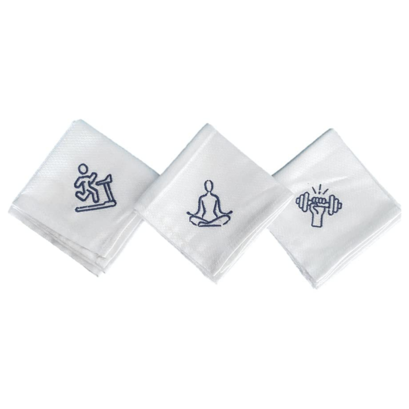 Arka Home Products Super-Absorbent and Soft Embroidered Towels for Gym, Yoga, Exercise (White_18 X 18") (6)
